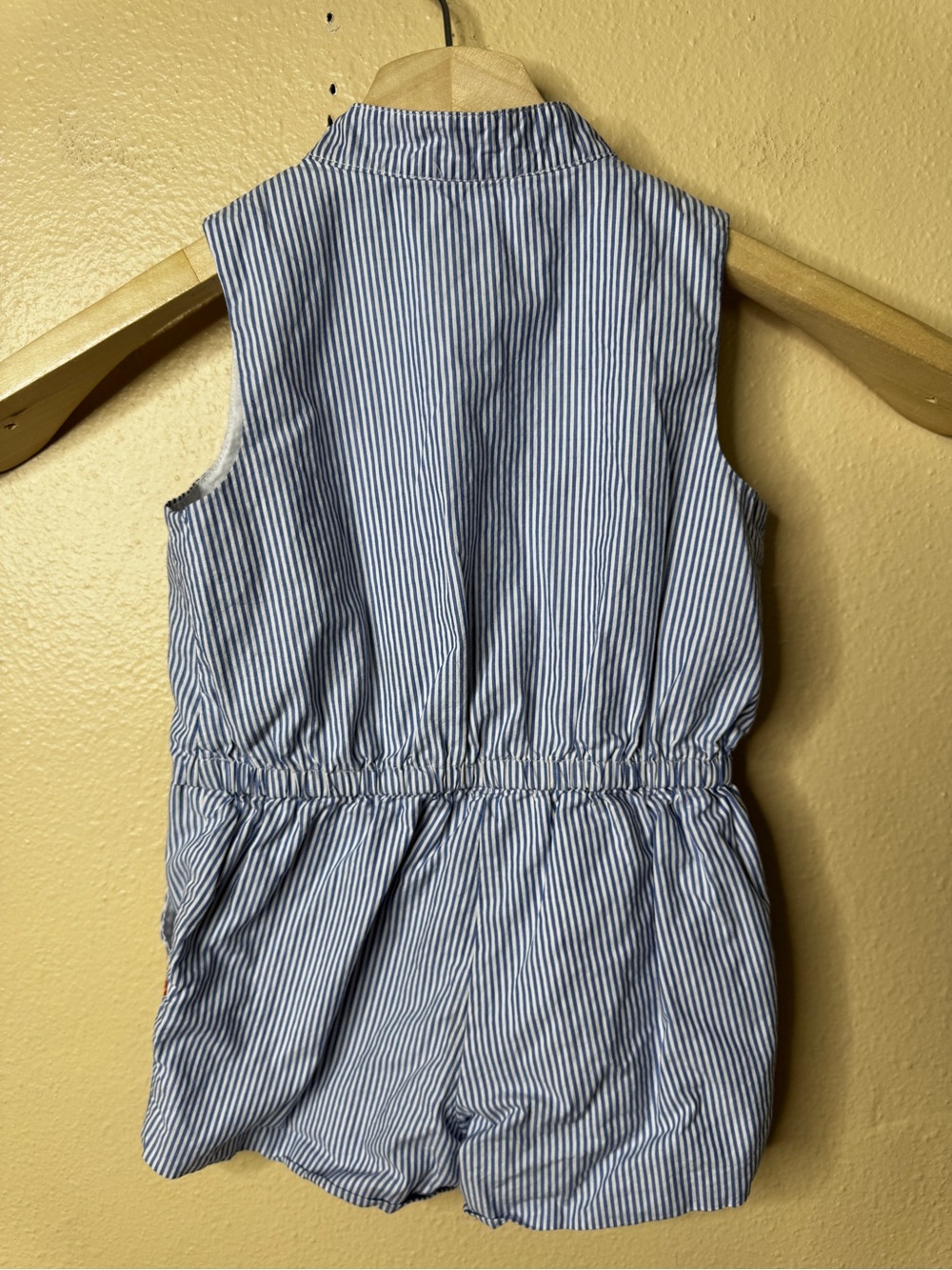 Janie and Jack Blue & White Romper Girls 3 Striped Sleeveless Floral - Picture 5 of 5